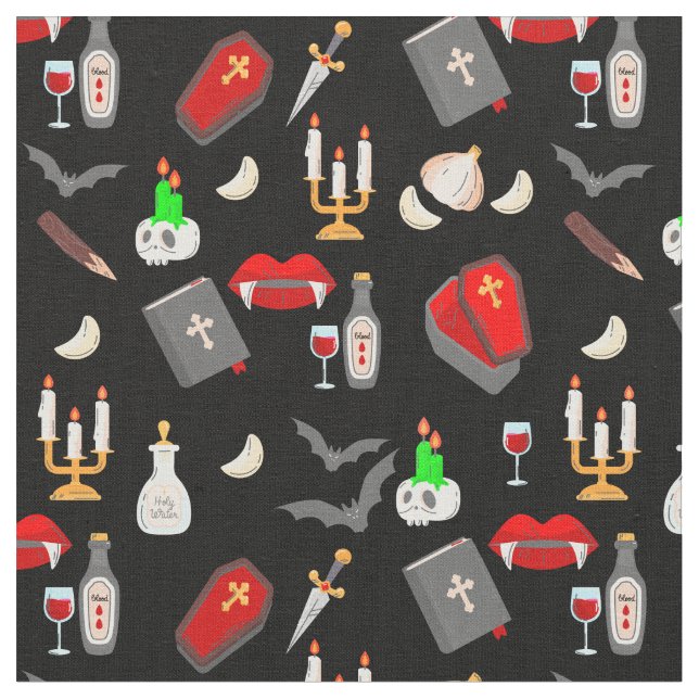 Halloween-Goth-Vampirjäger-Knoblauchdolch Fang Stoff (Nahaufnahme)