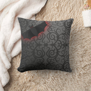 Halloween Gothic Bat Blooms Twilight Cover Kissen