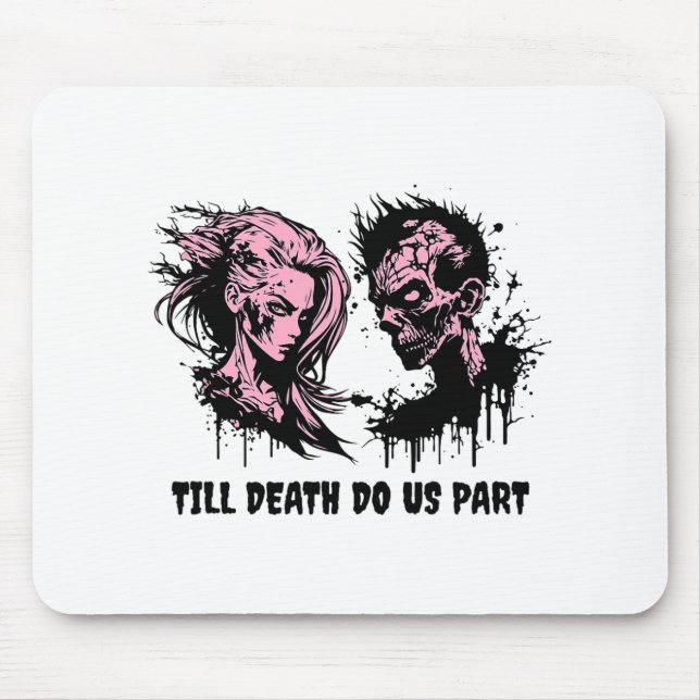 Halloween Gothic Bride Groom Zombies bis Mousepad (Vorne)