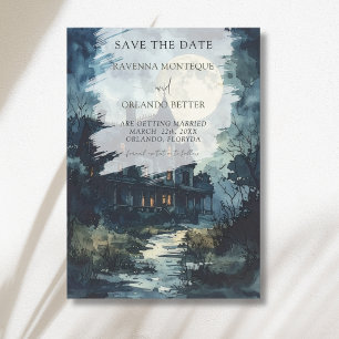 Halloween Gothic Castle Mondhochzeit Save The Date