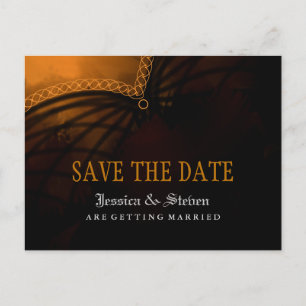 Halloween Gothic Elegant Save the Date PostCard Ankündigungspostkarte