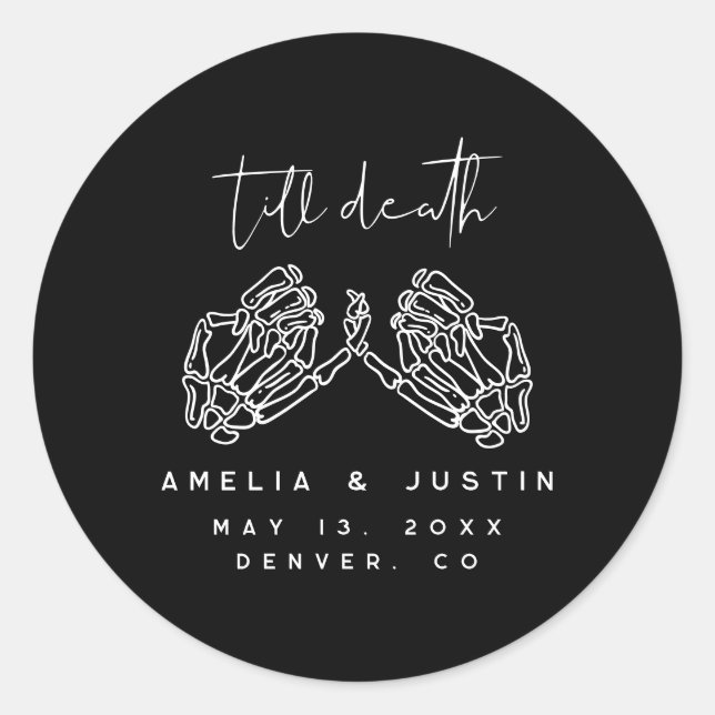 Halloween Gothic Gastgeschenk Hochzeit Stickers (Vorderseite)