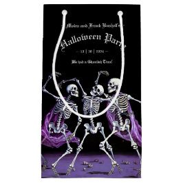 Halloween, Gothic Lila Dancing Skeletons Kleine Geschenktüte