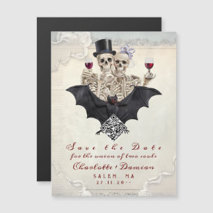 Halloween Gothic QR CODE Save the Date Hochzeit Magneteinladung