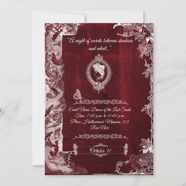 Halloween Gothic Romance Feiertagskarte (Vorderseite)