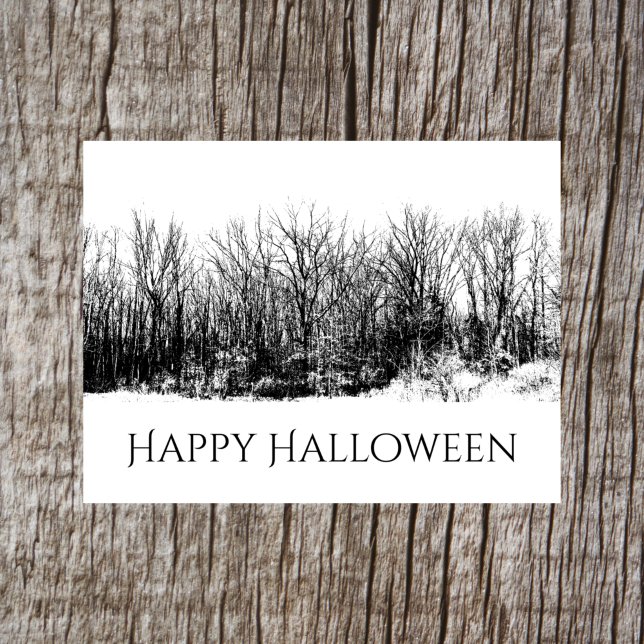 Halloween Gothic Schwarz-weiß Creepy Holiday Postkarte (Von Creator hochgeladen)