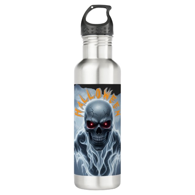 Halloween Gothic Skeleton Spirit Ghost Edelstahlflasche (Vorderseite)