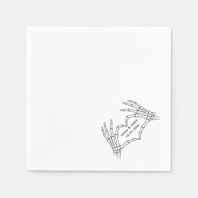 Halloween Gothic Skelett Hände Hochzeits Serviette (Vorderseite)