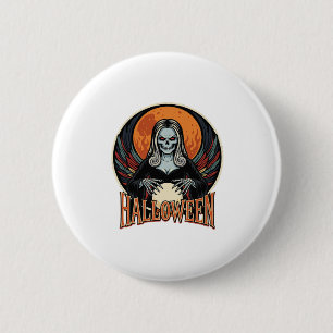 Halloween Gothic Skelett Wahrsager Vektor Ar Button