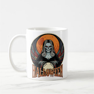 Halloween Gothic Skelett Wahrsager Vektor Ar Kaffeetasse