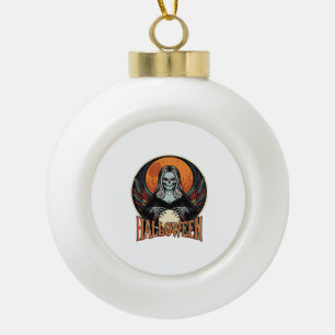 Halloween Gothic Skelett Wahrsager Vektor Kunst Keramik Kugel-Ornament