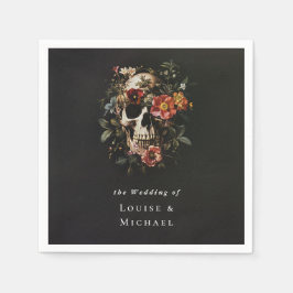 Halloween Gothic Skull Floral Wedding Serviette