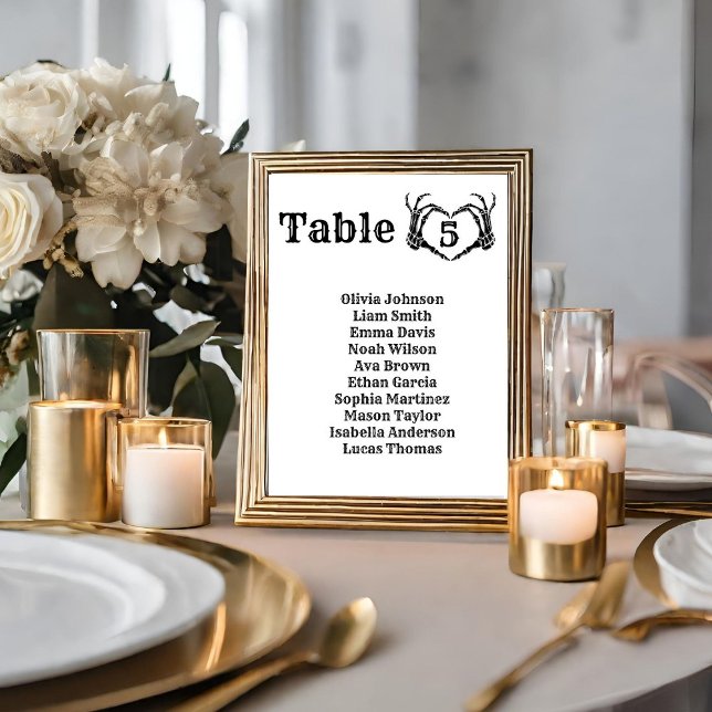 Halloween Gothic Skull Herz Hand Hochzeit Tischnummer (Von Creator hochgeladen)