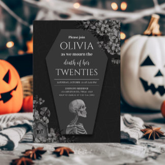 Halloween Gothic Tod ihres Zwanzigsten Geburtstags Einladung