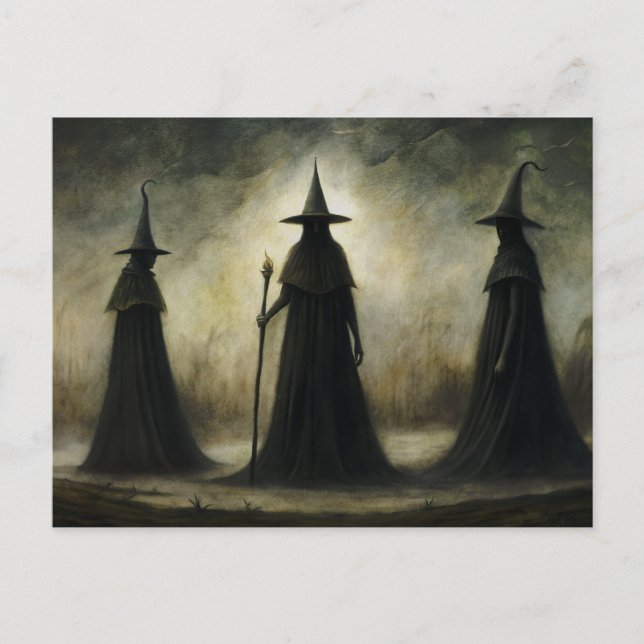 Halloween Gothic Trio Hexen Postkarte (Vorderseite)