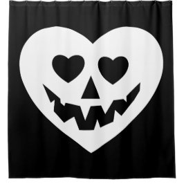 halloween gothic valentine creepine heart white duschvorhang