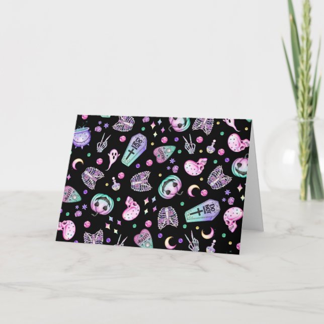 Halloween-gotische Apotheke und Friedhof Karte (Vorderseite)