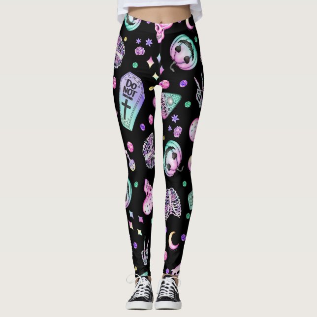 Halloween-gotische Apotheke und Friedhof Leggings (Vorderseite)