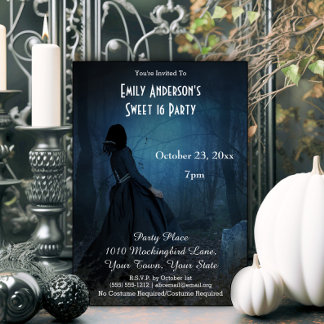 Halloween Gotische Graveykostüme Süß 16 Einladung