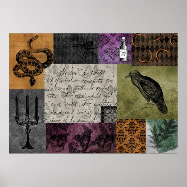 Halloween Gotische Mittelalterliche Kunst Poster (Vorne)