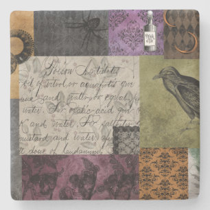 Halloween Gotische Mittelalterliche Kunst Steinuntersetzer