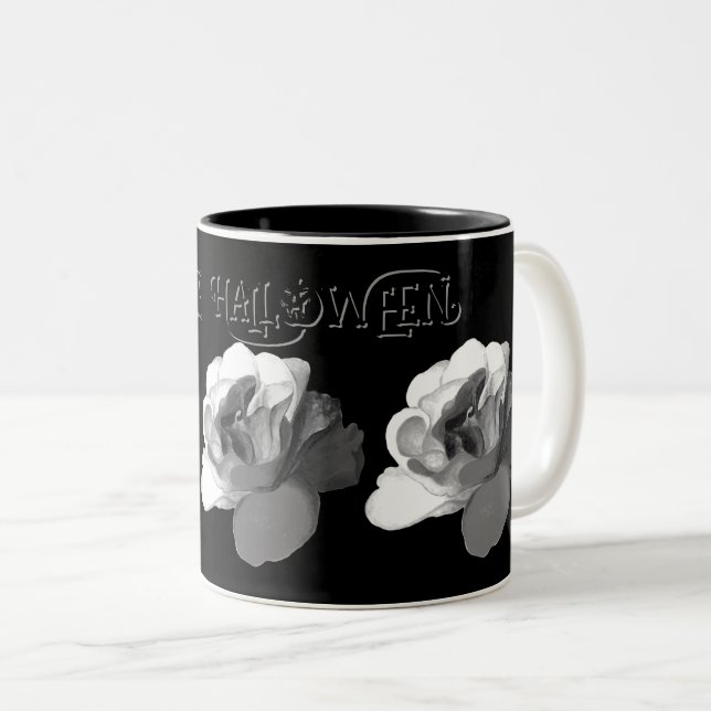 Halloween Gotische Rose Zweifarbige Tasse (VorderseiteRechts)