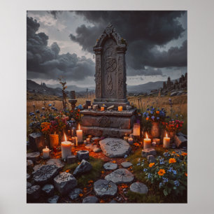 Halloween Grabstein Poster