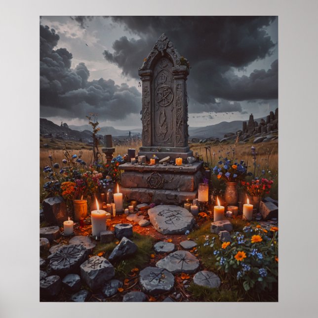 Halloween Grabstein Poster (Vorne)