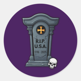 Halloween Gravestone R.I.P. U.S.A. Runder Aufkleber