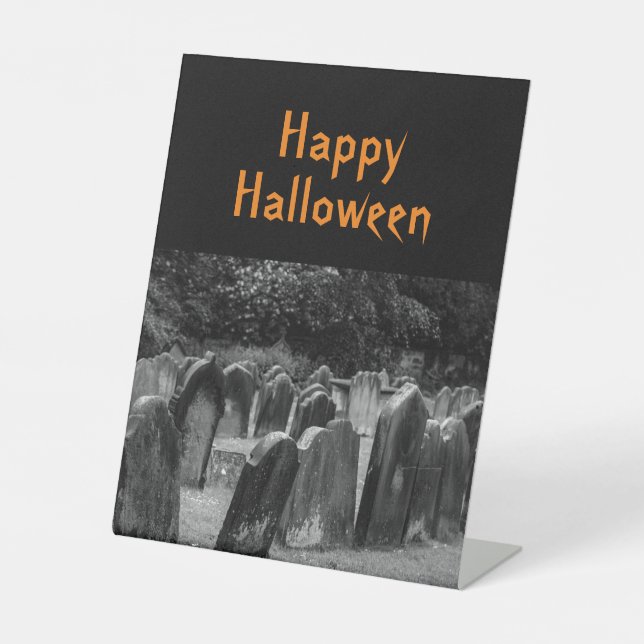 Halloween Graveyard Grabsteins Sockelschild (Vorderseite)
