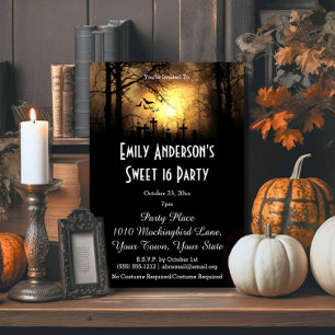 Halloween Graveyard Kostüm Süß 16 Geburtstag Einladung