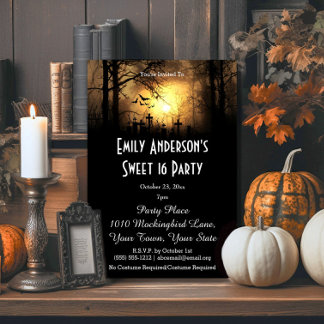 Halloween Graveyard Kostüm Süß 16 Geburtstag Einladung
