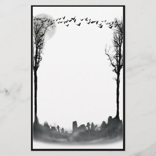 Halloween Graveyard-Silhouette Briefpapier