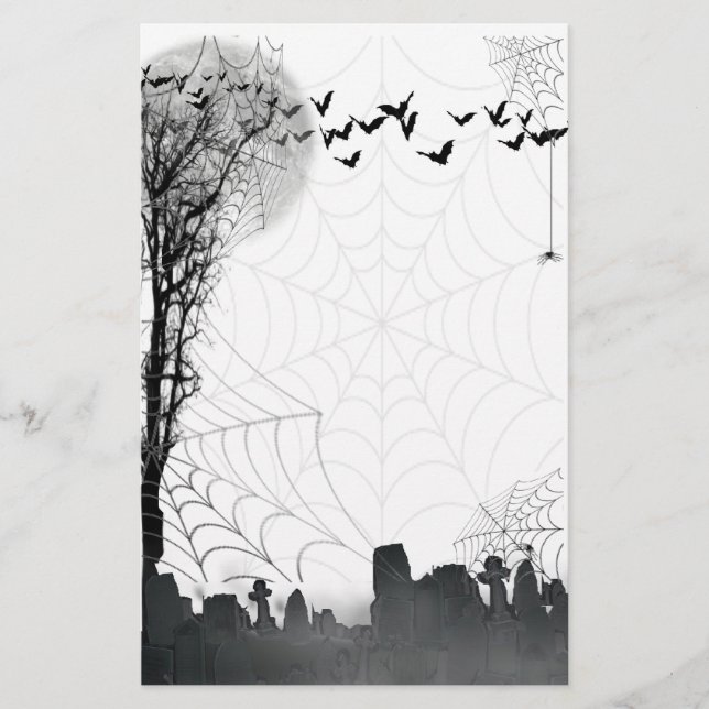 Halloween Graveyard-Silhouette Briefpapier (Vorderseite)