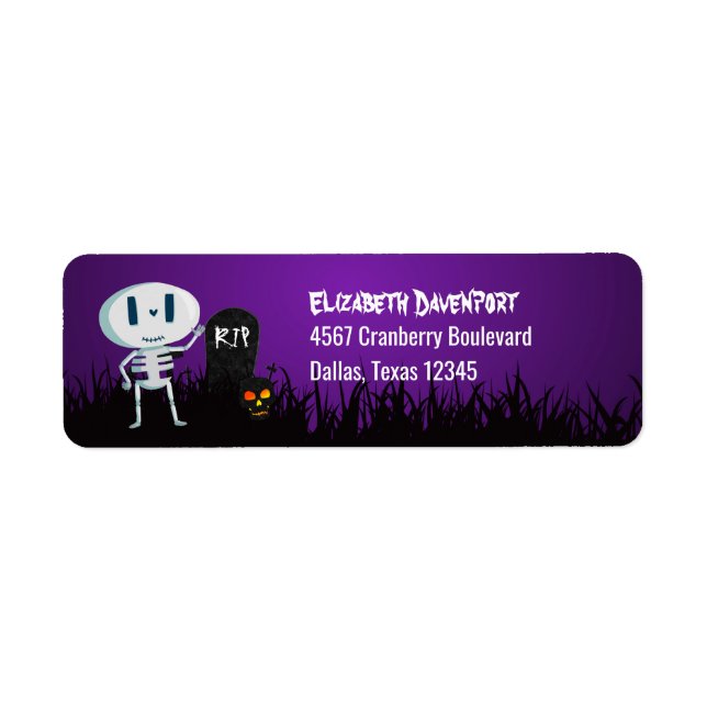 Halloween Graveyard Spooky Niedlich Skelett & Geis (Vorne)