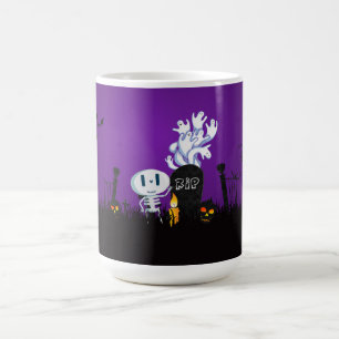 Halloween Graveyard Spooky Niedlich Skelett & Geis Kaffeetasse