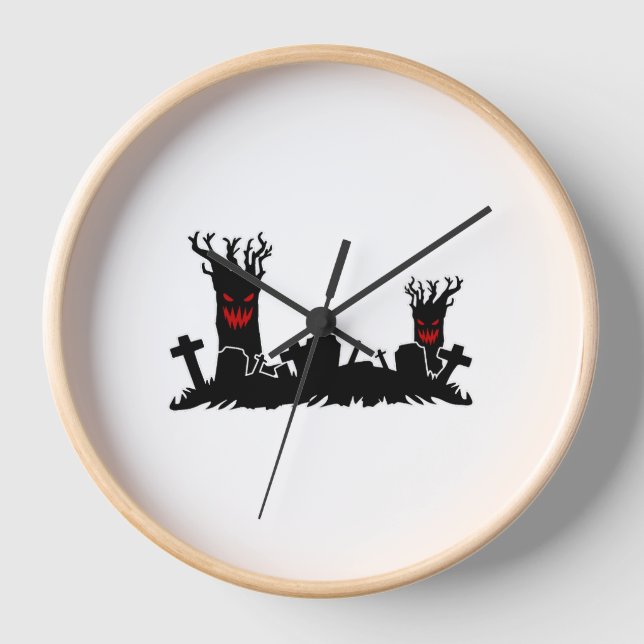 Halloween Graveyard Uhr (Vorderseite)