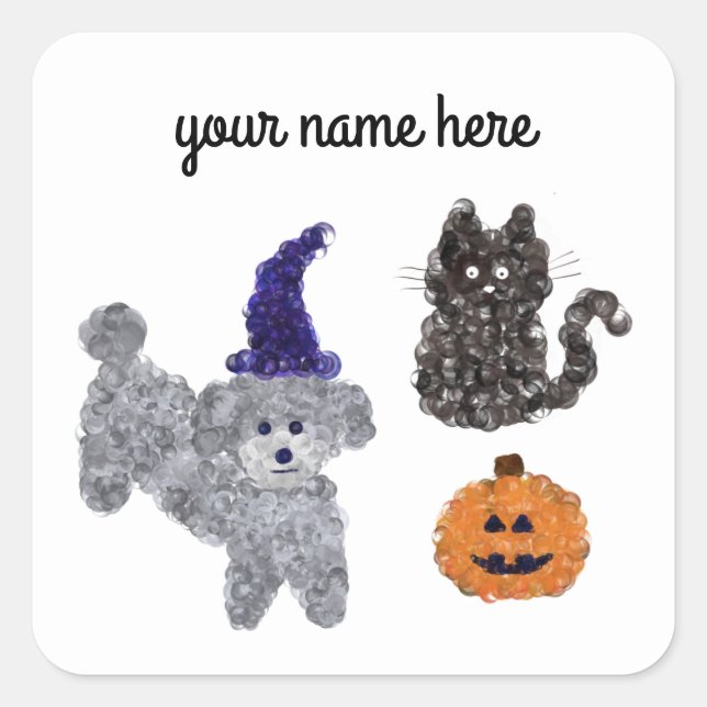 Halloween Gray Poodle #1-3 Stickers (Vorderseite)