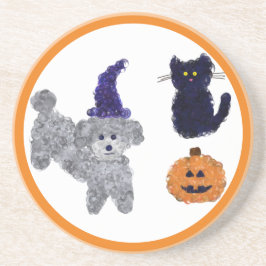 Halloween Gray Poodle #2-2 Untersetzer