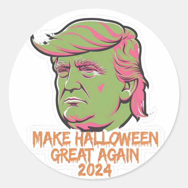 Halloween Great Again 2024 Sticker Trump Art (Vorderseite)