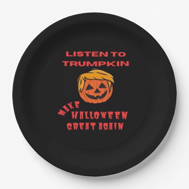 Halloween Great Again Classic - Retro Pumpkin Pappteller (Vorderseite)