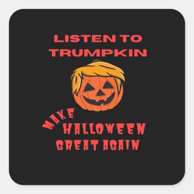 Halloween Great Again Classic - Retro Pumpkin Quadratischer Aufkleber (Vorderseite)