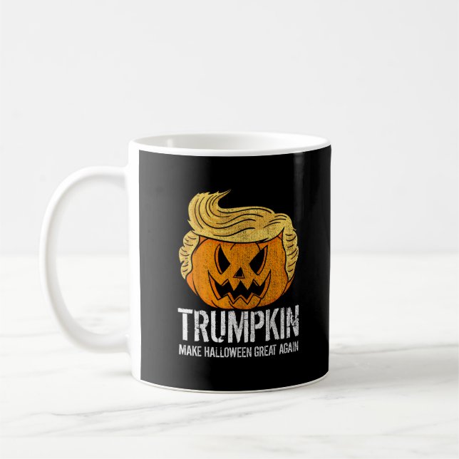 Halloween Great Again Donald Trumpkin Pumpkin Kaffeetasse (Links)
