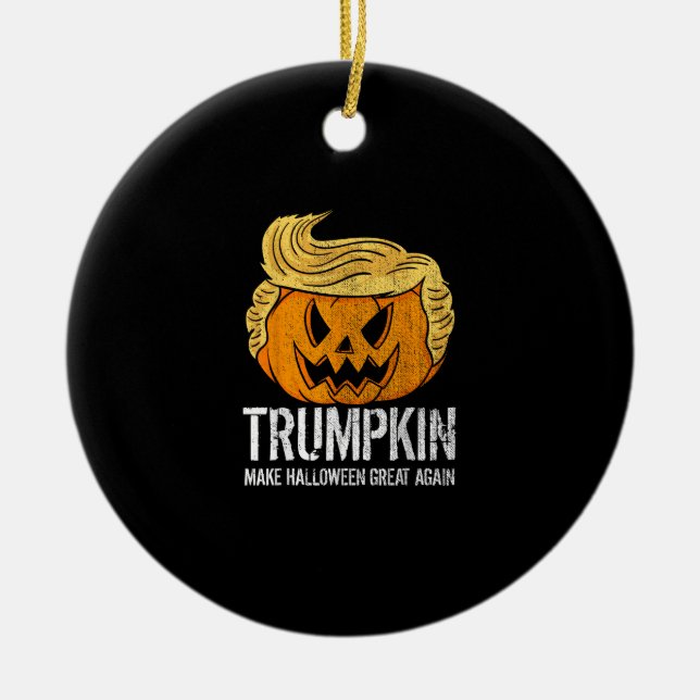 Halloween Great Again Donald Trumpkin Pumpkin Keramik Ornament (Vorne)