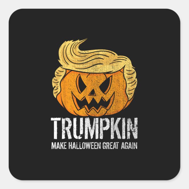 Halloween Great Again Donald Trumpkin Pumpkin Quadratischer Aufkleber (Vorderseite)