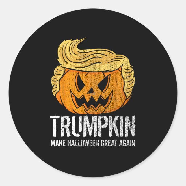Halloween Great Again Donald Trumpkin Pumpkin Runder Aufkleber (Vorderseite)