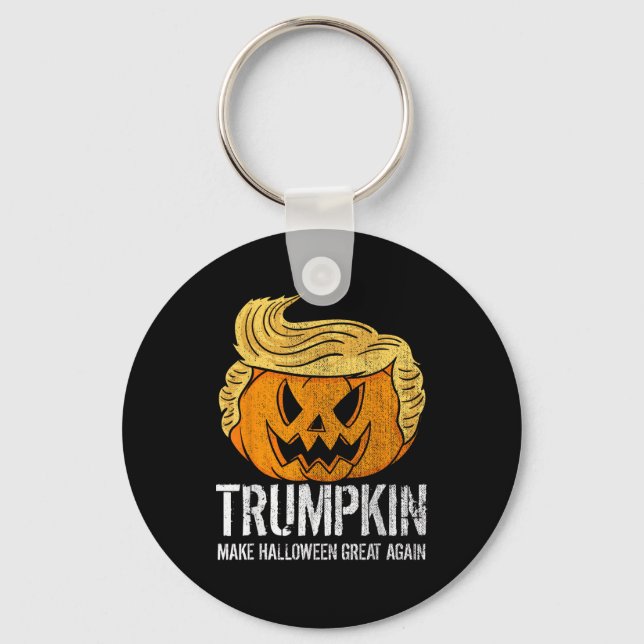 Halloween Great Again Donald Trumpkin Pumpkin Schlüsselanhänger (Vorderseite)