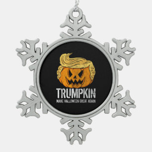 Halloween Great Again Donald Trumpkin Pumpkin Schneeflocken Zinn-Ornament