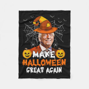 Halloween Great Again Funny Trump Kürbislaterne G Fleecedecke