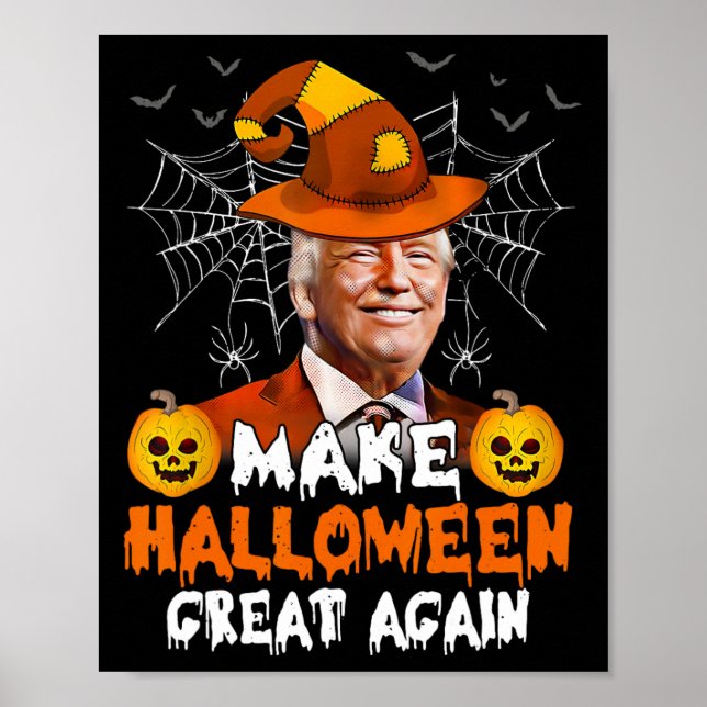 Halloween Great Again Funny Trump Kürbislaterne G Poster (Vorne)
